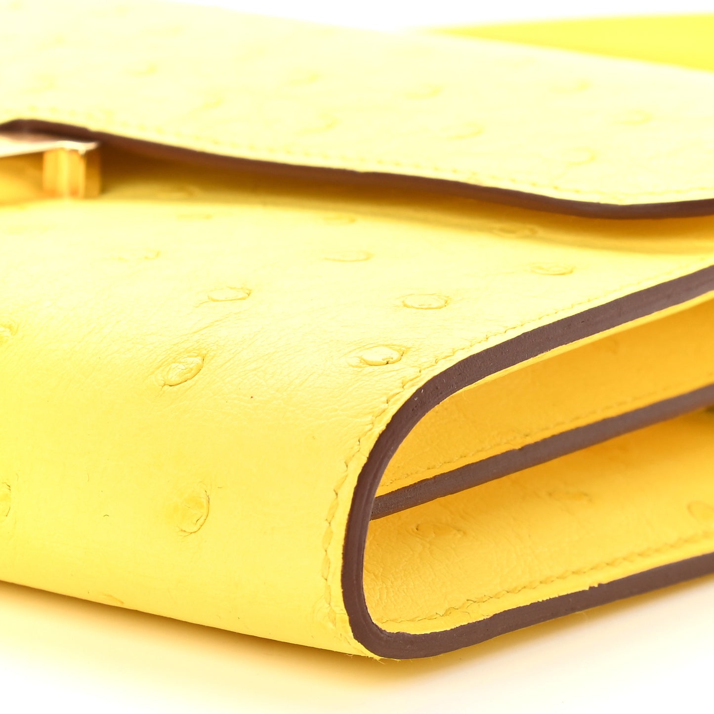 Ostrich Constance Long Wallet To Go Jaune Citron