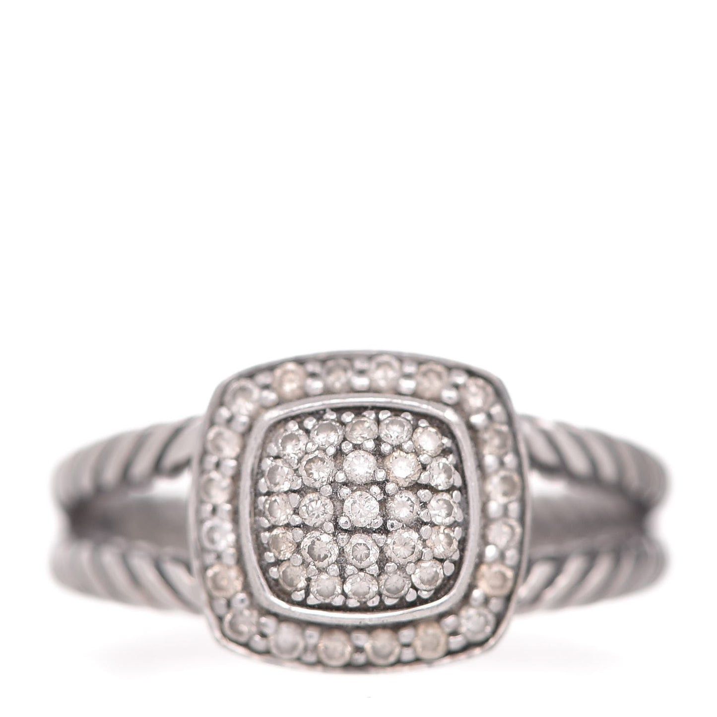 Sterling Silver Diamond 7mm Petite Albion Pave Ring 55 7.25