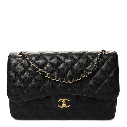 Chanel Caviar Quilted Jumbo Double Flap Black 1 of 11