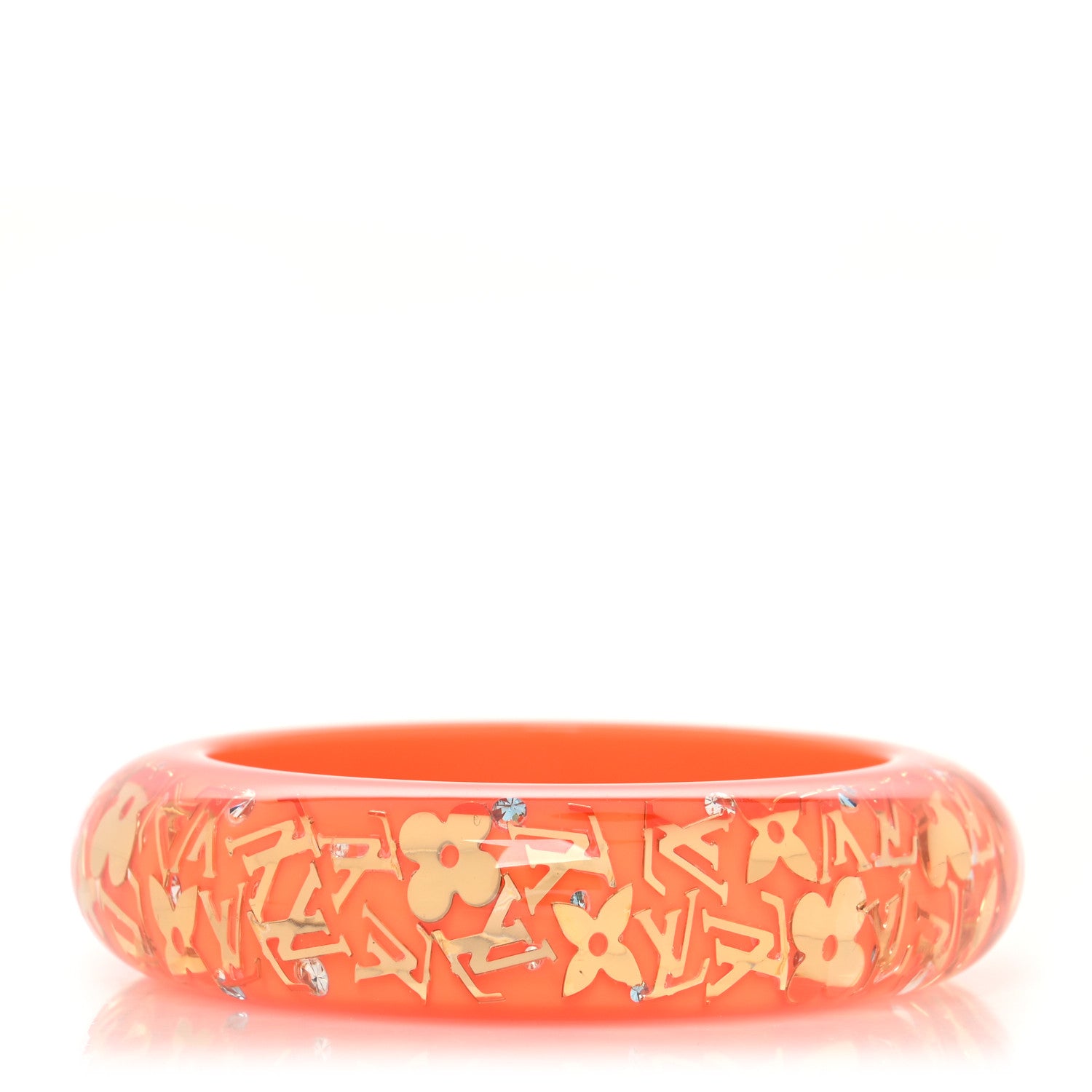 Louis Vuitton Resin Swarovski Medium Inclusion Bracelet GM Orange Sunset 1 of 3