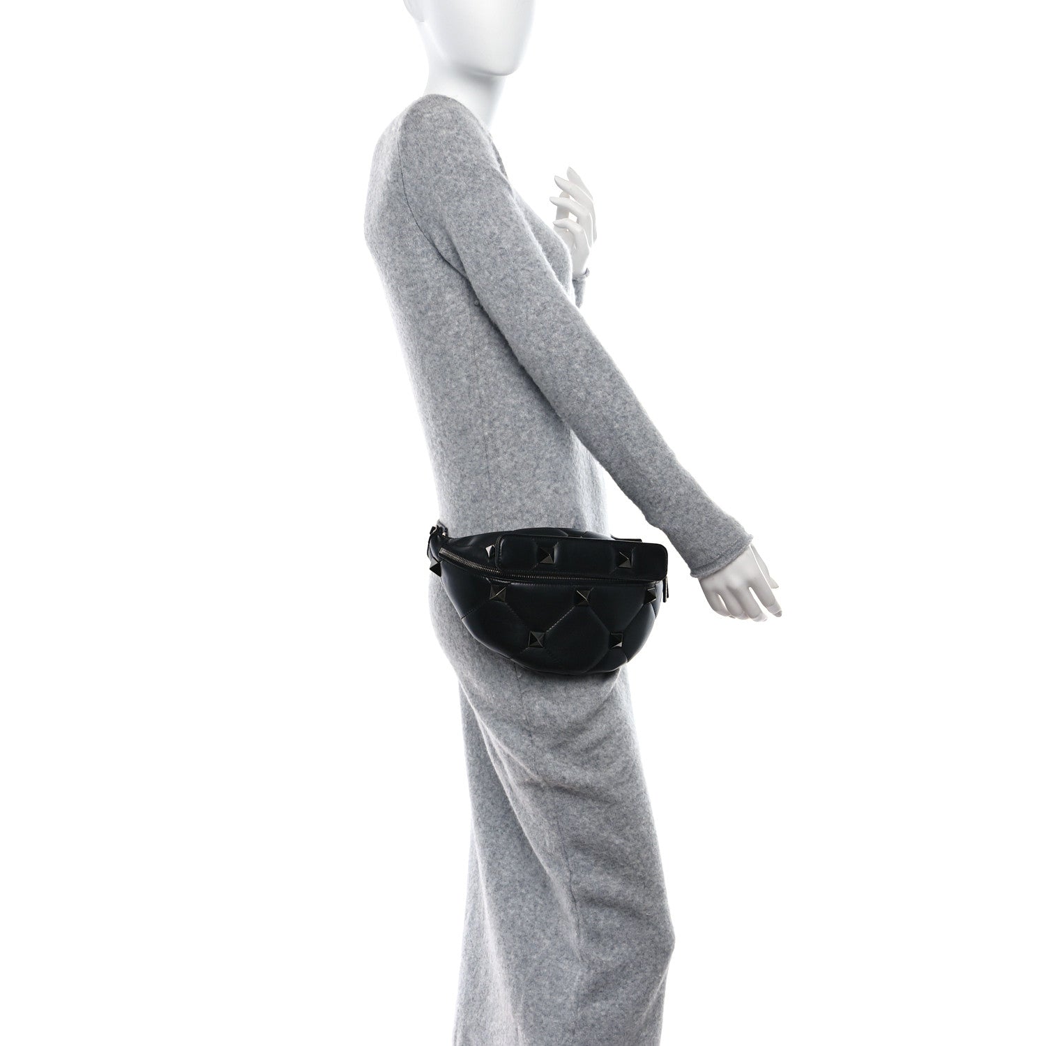 Valentino Garavani Nappa Monochrome Roman Stud Belt Bag Black 2 of 11