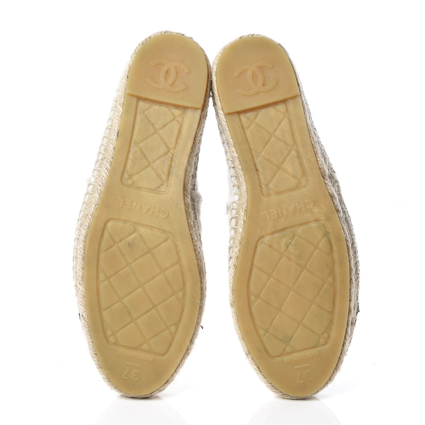 Linen CC Espadrilles 37 Beige Black