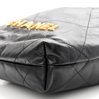 Chanel Shiny Crumpled Calfskin Quilted Pearl Mini Chanel 22 Black 10 of 10