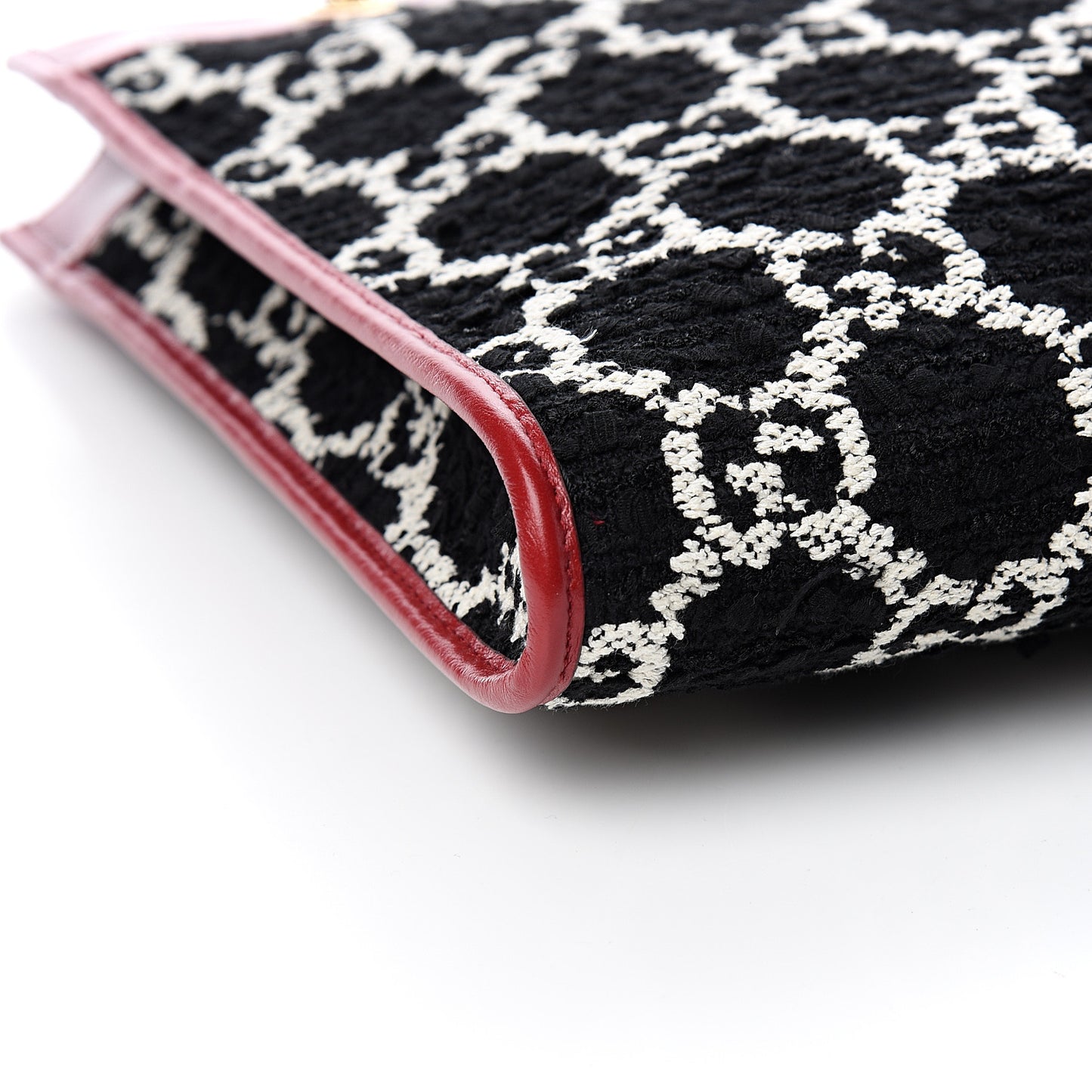 Tweed GG Monogram Large Rajah Chain Tote Romantic Cherry Black White