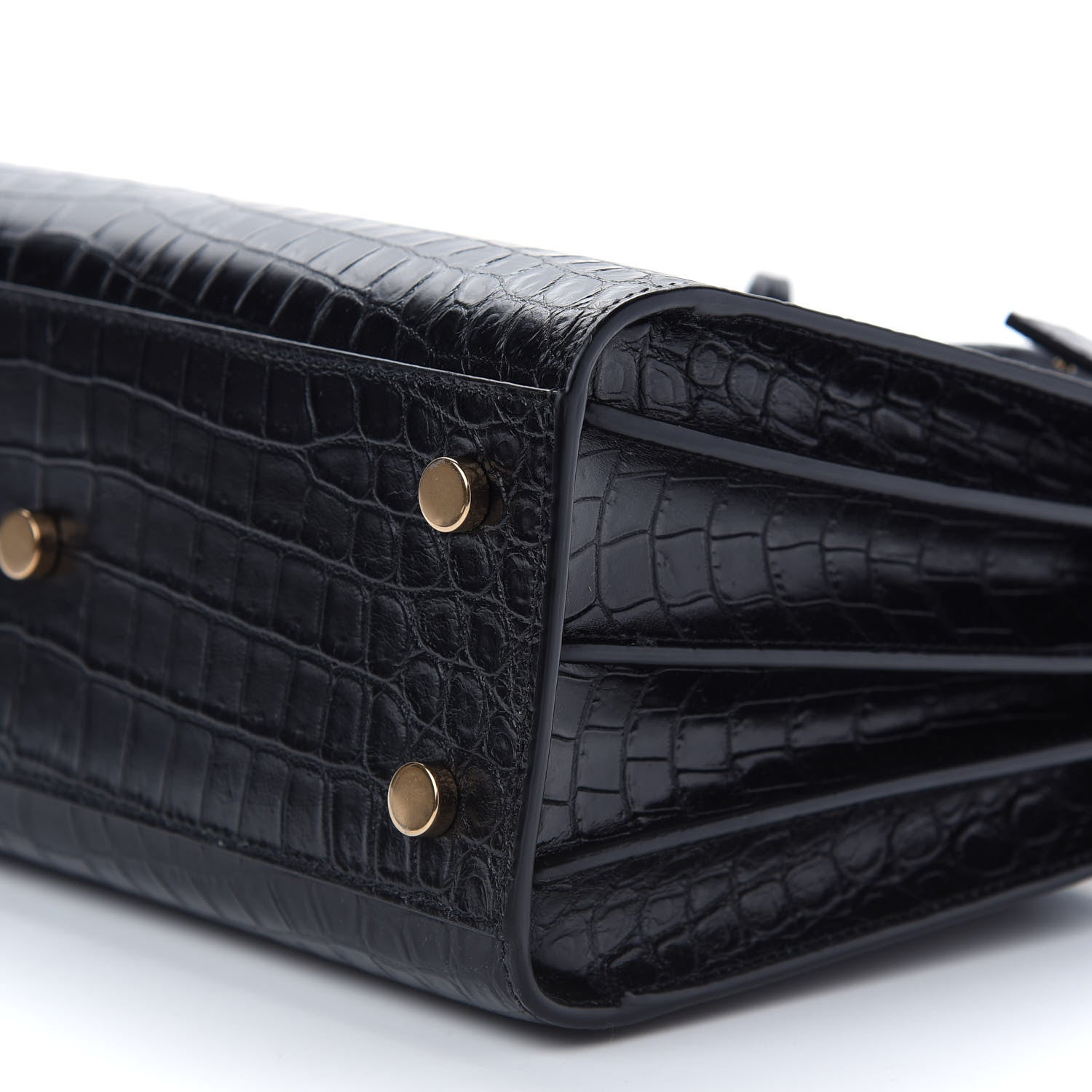 Saint Laurent Calfskin Crocodile Embossed Baby Sac De Jour Black 8 of 8