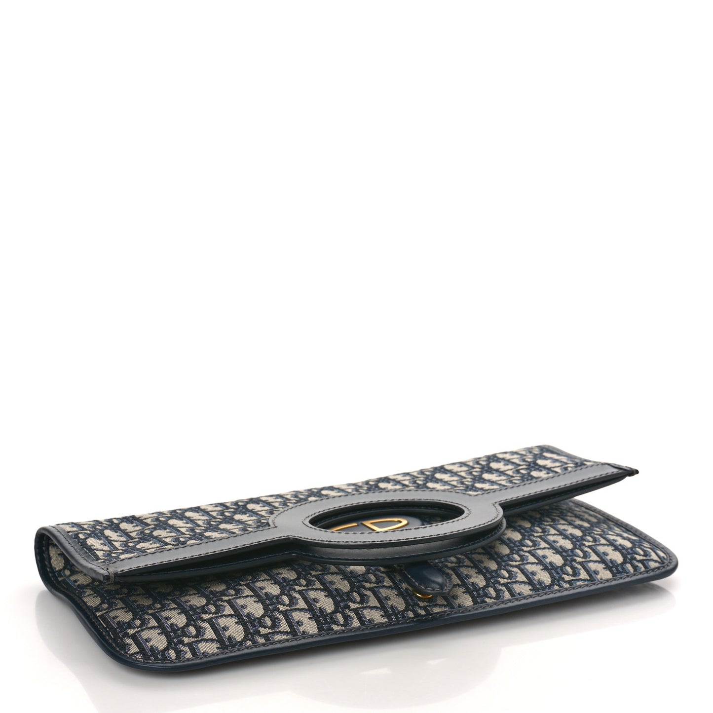Oblique Fold Over Clutch Blue