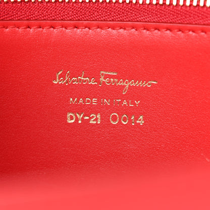 Salvatore Ferragamo Calfskin Gancio Lock Satchel Red 7 of 10
