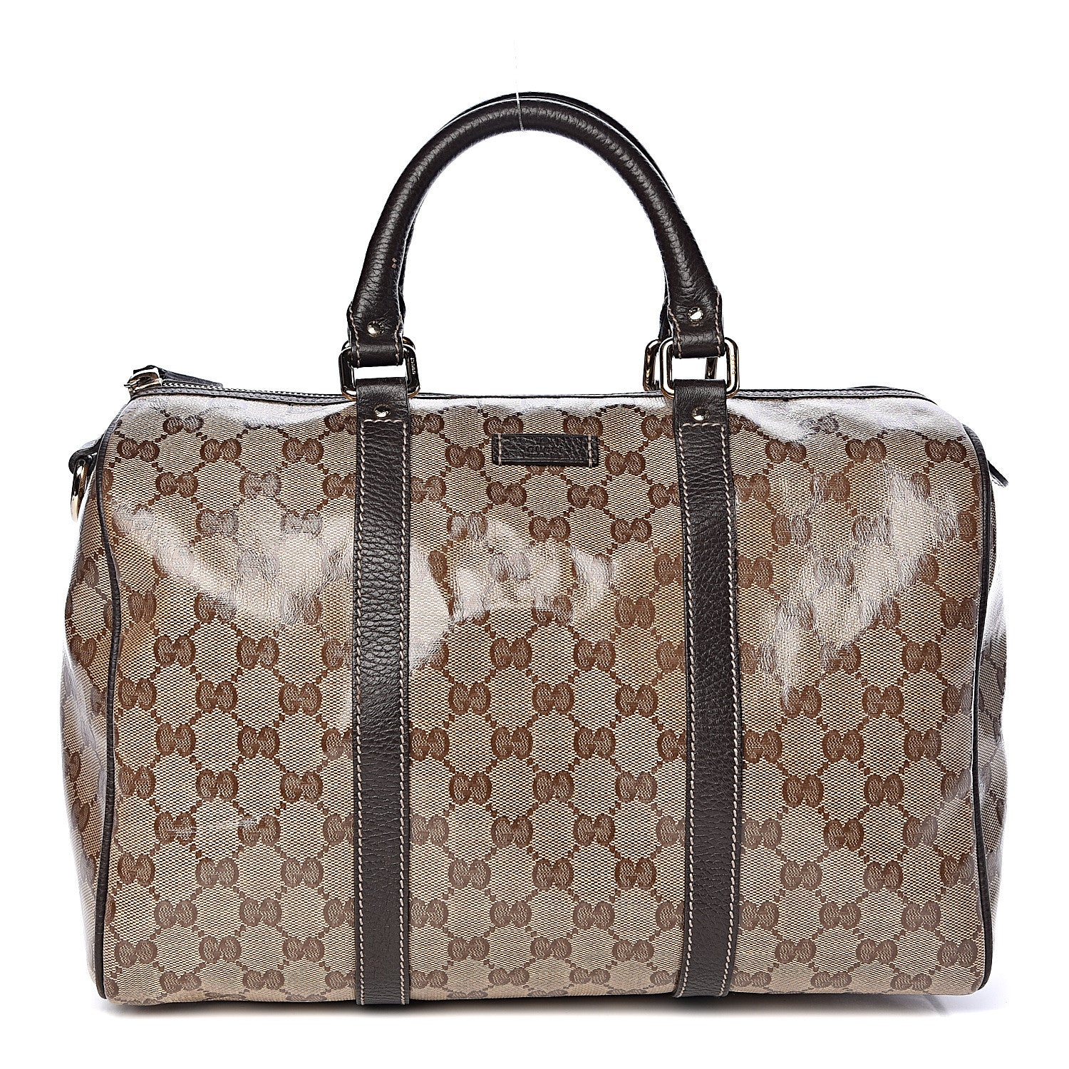 Gucci Crystal Monogram Medium Joy Boston Dark Brown 1 of 13