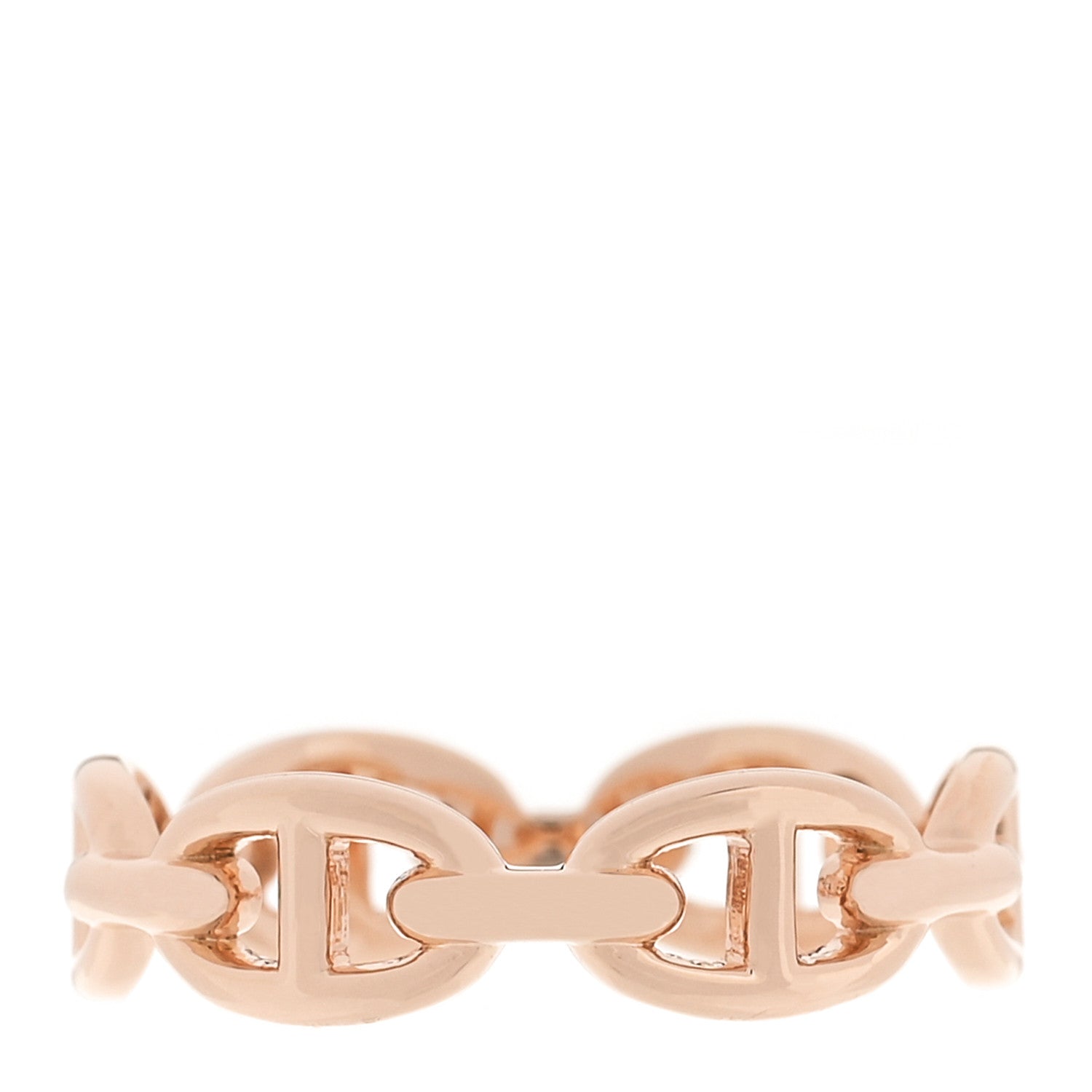Hermes 18K Rose Gold PM Chaine d'Ancre Enchainee Ring 58 8.5 3 of 5