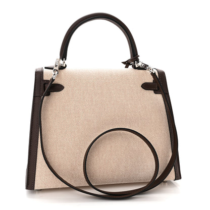 Hermes Toile Swift Verso Kelly Sellier 25 Ecru Rouge Sellier 3 of 11