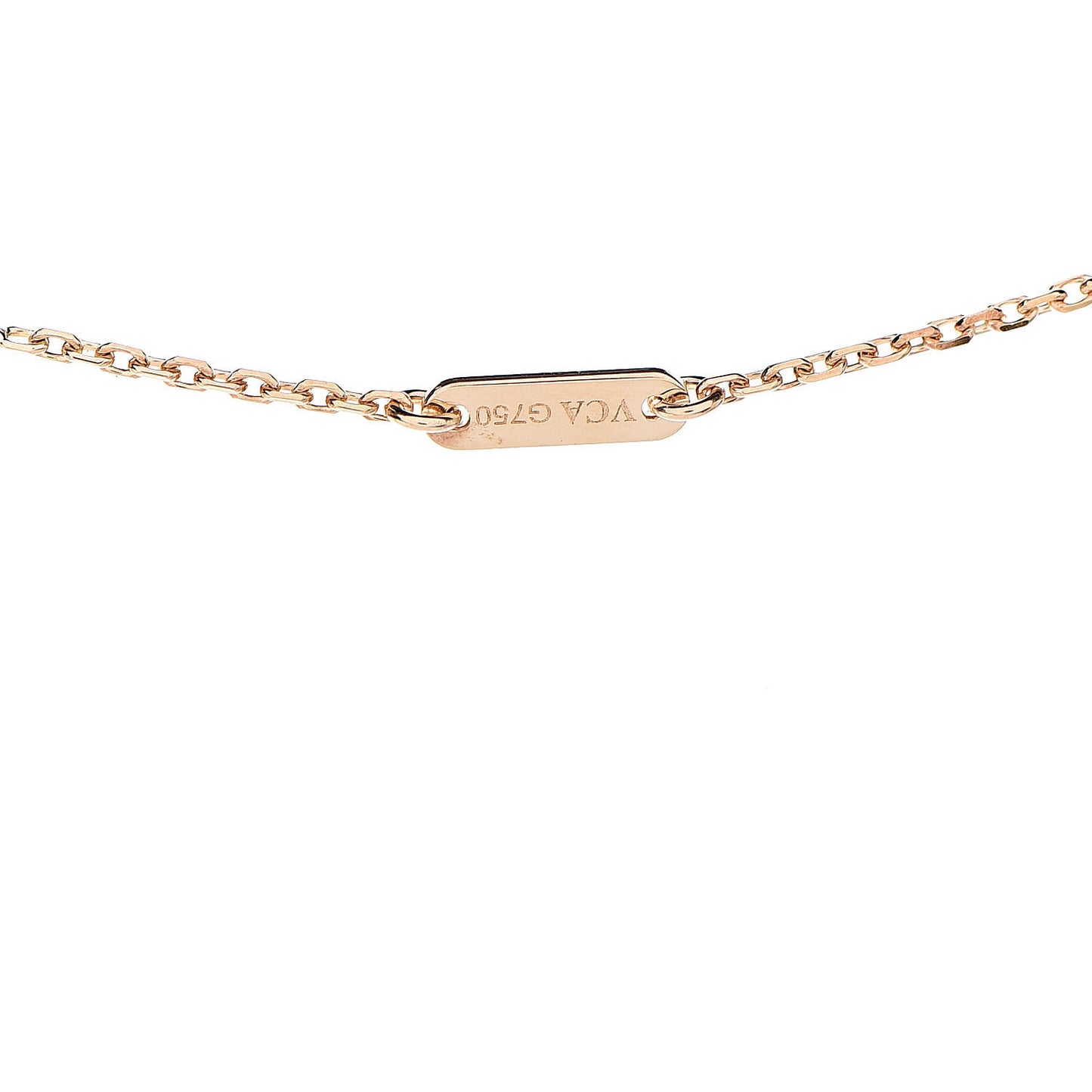 18K Yellow Gold Mother of Pearl Sweet Alhambra Butterfly Pendant Necklace