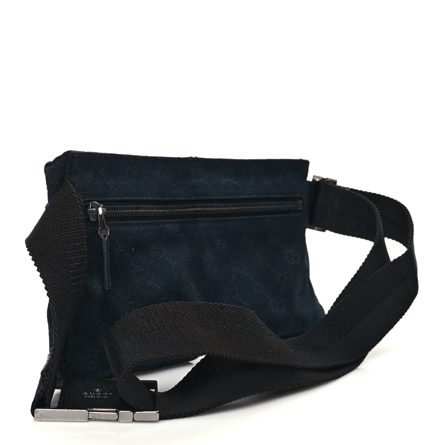 GG Monogram Double Pocket Belt Bag Black