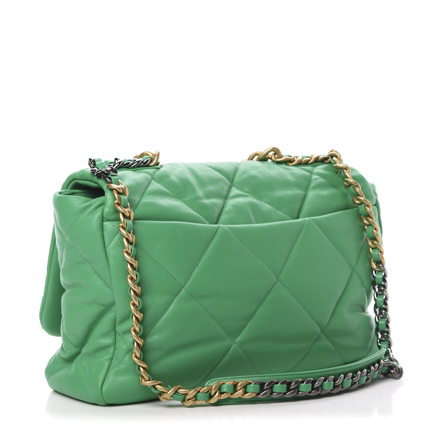 Chanel Goatskin Quilted Maxi 19 Flap Green 3 of 11