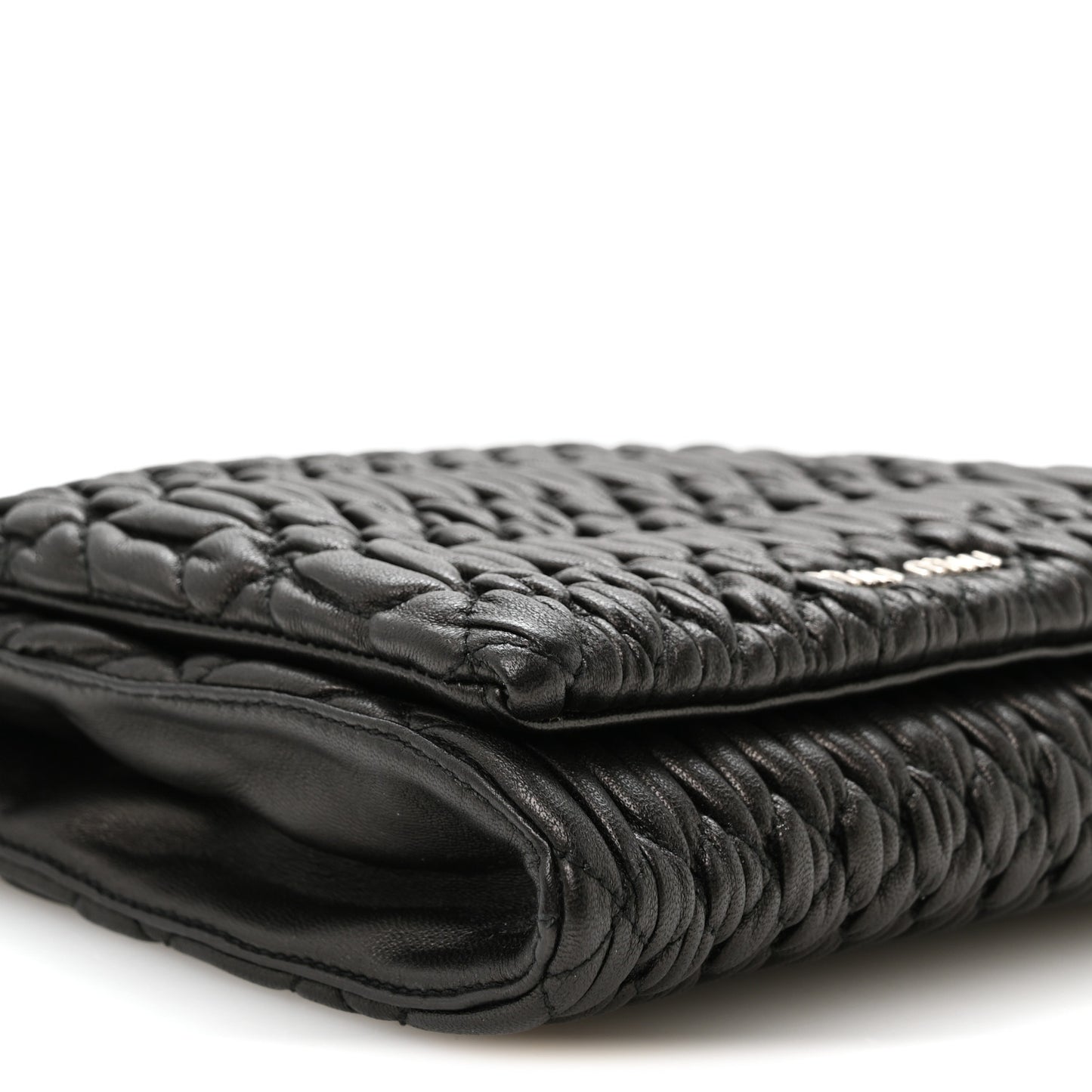 Nappa Matelasse Crystal Shoulder Bag Black