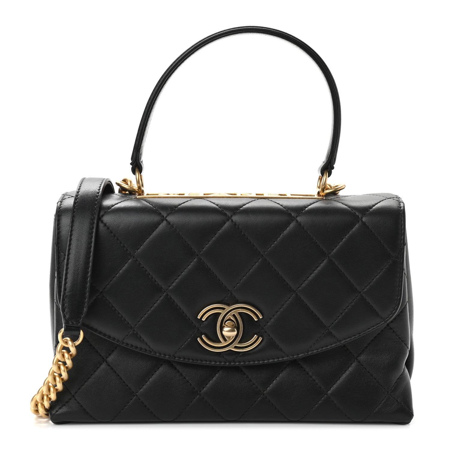 Chanel Lambskin Quilted Medium Trendy Spirit Top Handle Bag Black 1 of 11