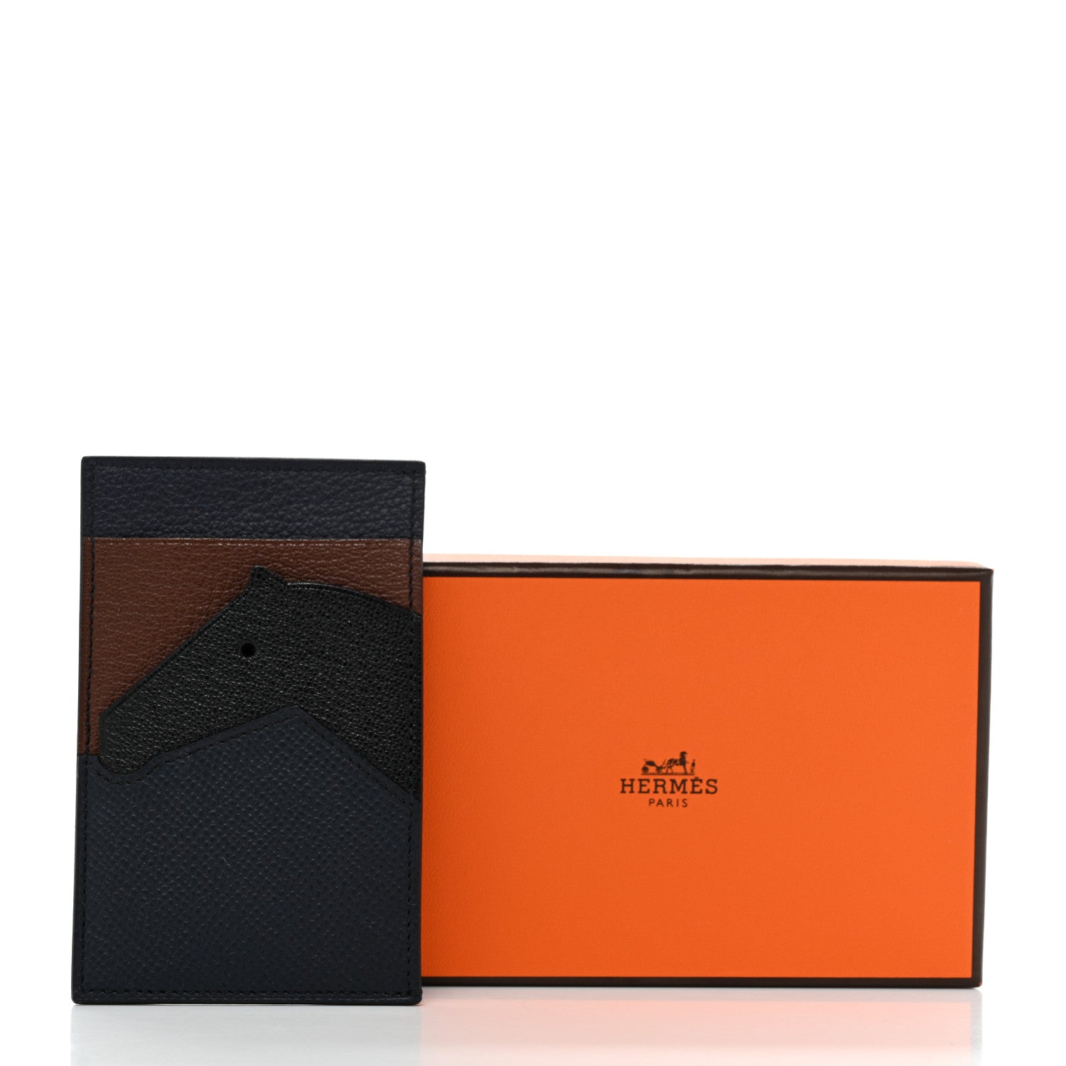 Hermes Epsom Evercolor Chevre Mysore Les Petits Chevaux Card Holder Bleu Indigo Bleu Nuit Gold Black 8 of 8