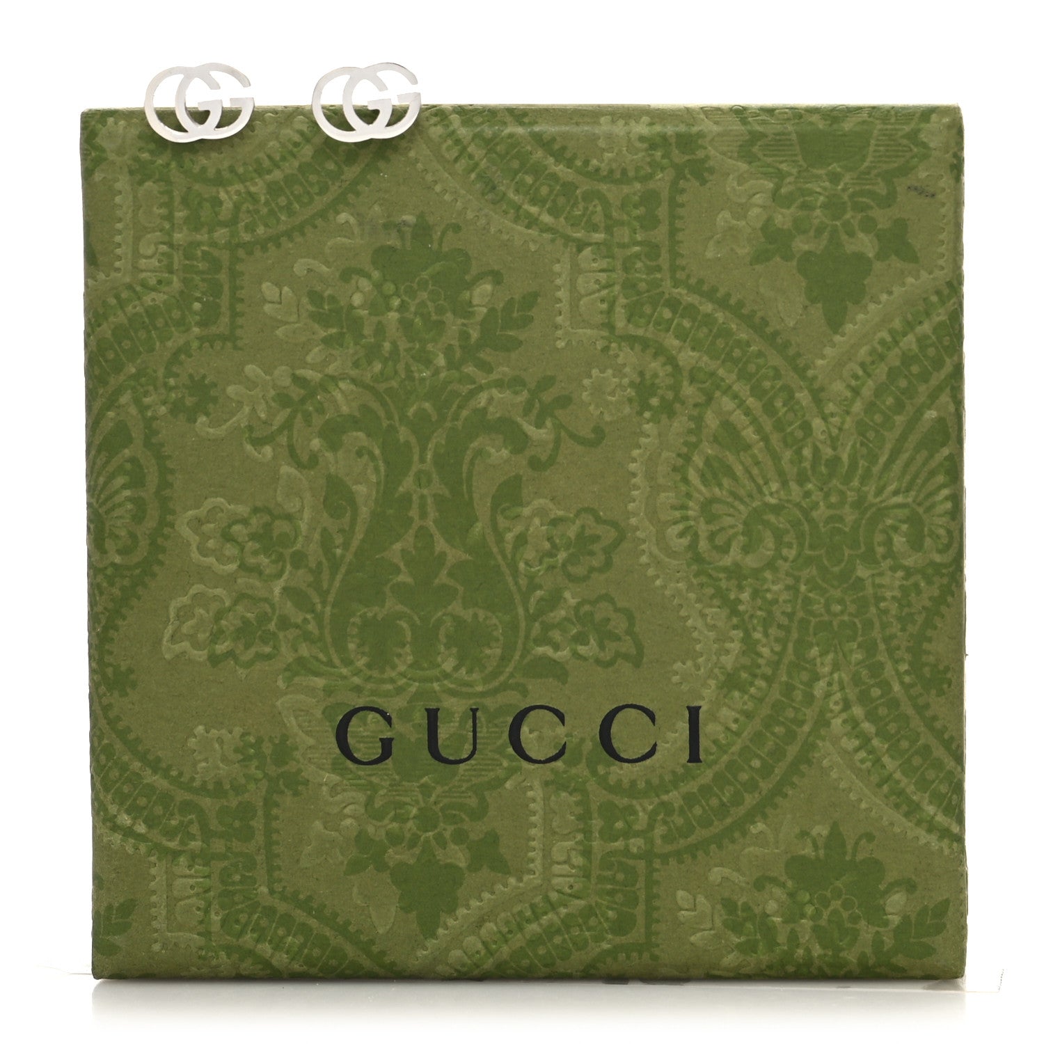 Gucci 18K White Gold GG Tissue Stud Earrings 5 of 5