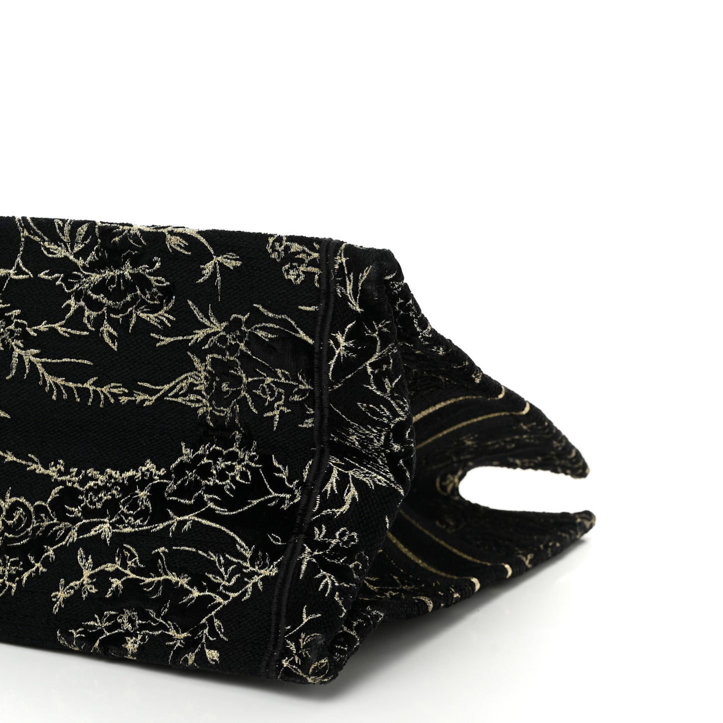 Velvet Jardin d'Hiver Embroidered Large Book Tote Black Gold