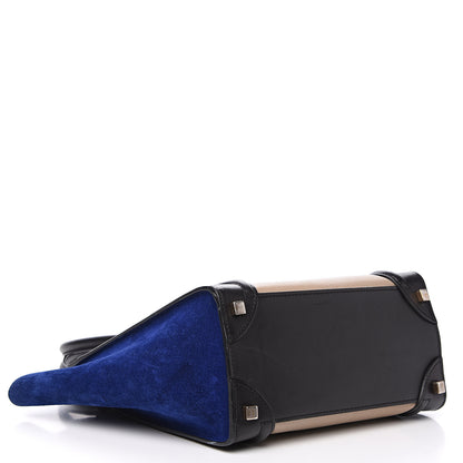 Celine Elephant Calfskin Suede Micro Tri-Color Luggage Sand 3 of 14