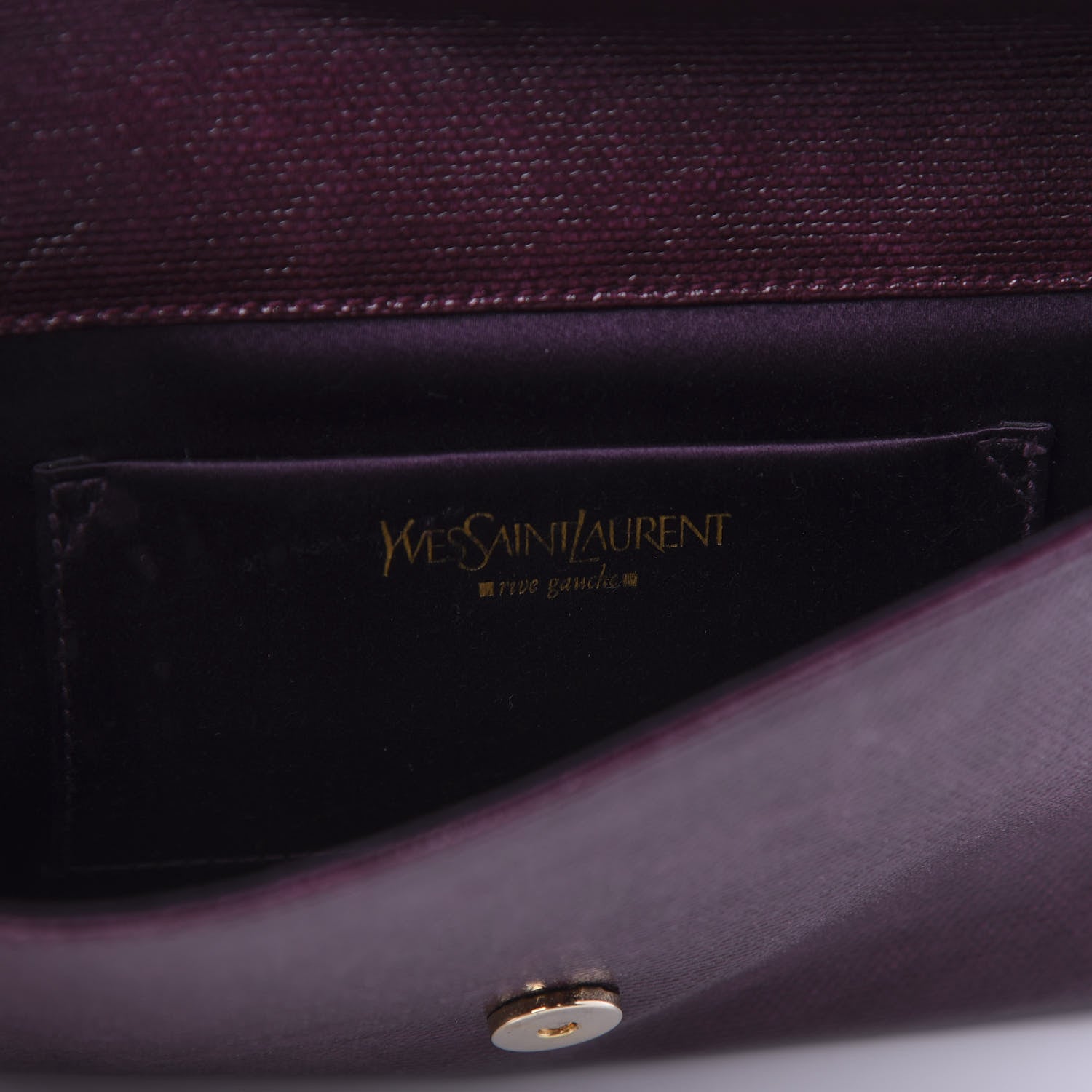 Saint Laurent Coated Linen Monogram Small Belle de Jour Clutch Prune 8 of 9