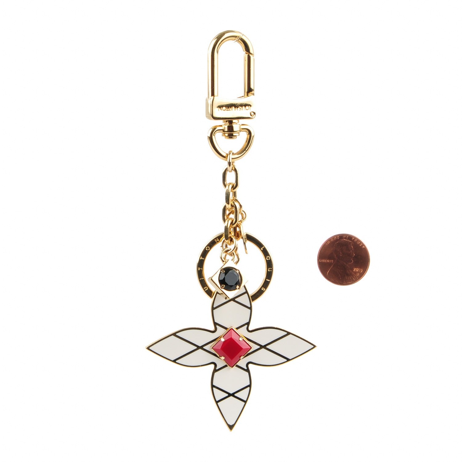 Louis Vuitton Malletage Flowers Bag Charm Key Holder 2 of 5