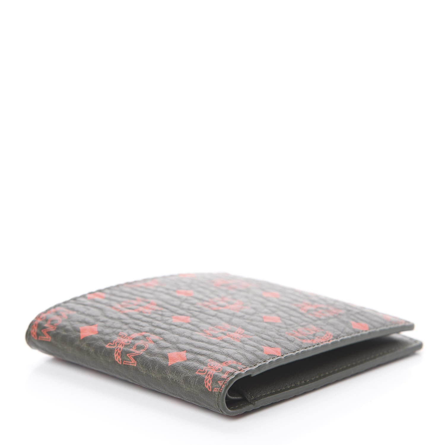 MCM Visetos Bi-Fold Wallet Dark Green 3 of 5