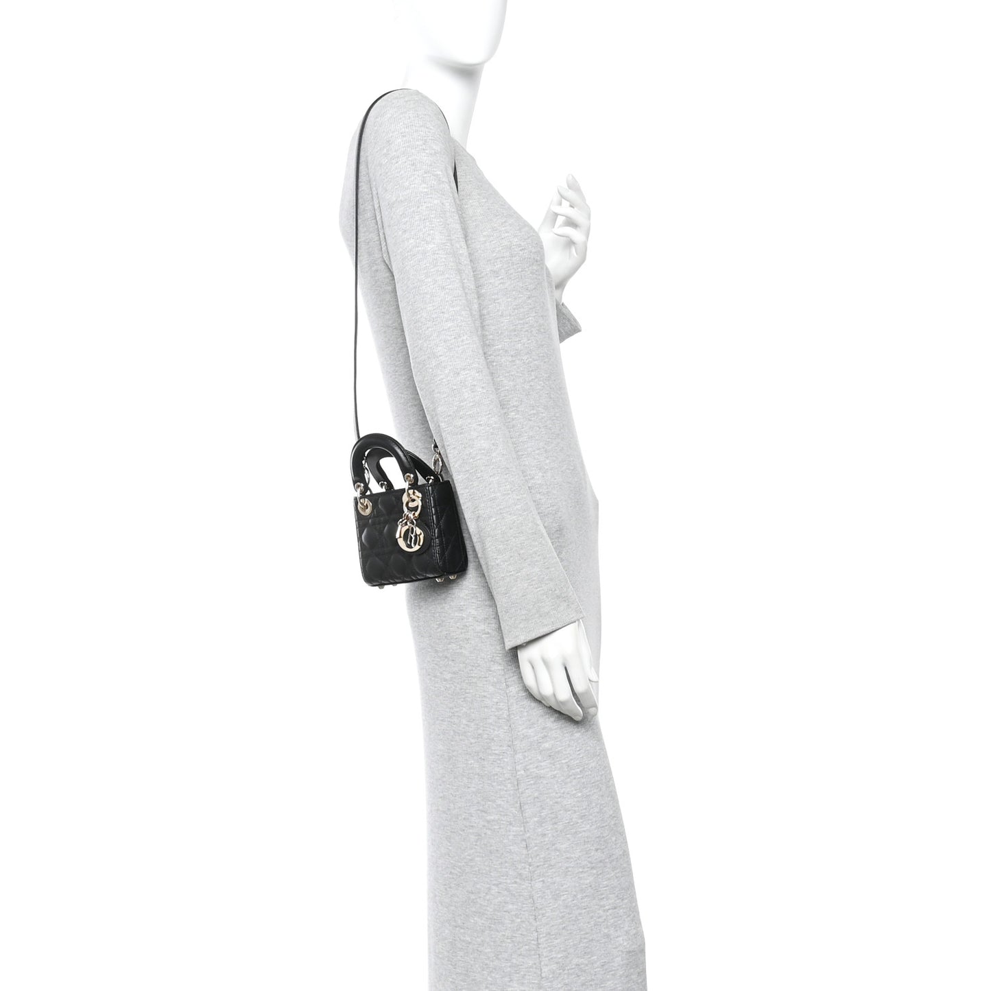 Lambskin Cannage Micro Lady Dior Black