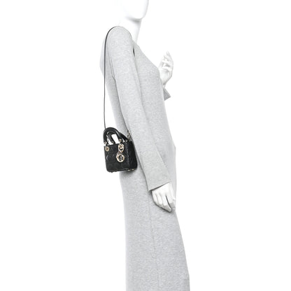 Christian Dior Lambskin Cannage Micro Lady Dior Black 2 of 9