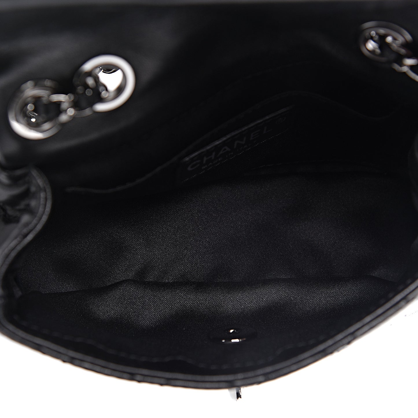 Lambskin Beaded Quilted Extra Mini Square Flap Black