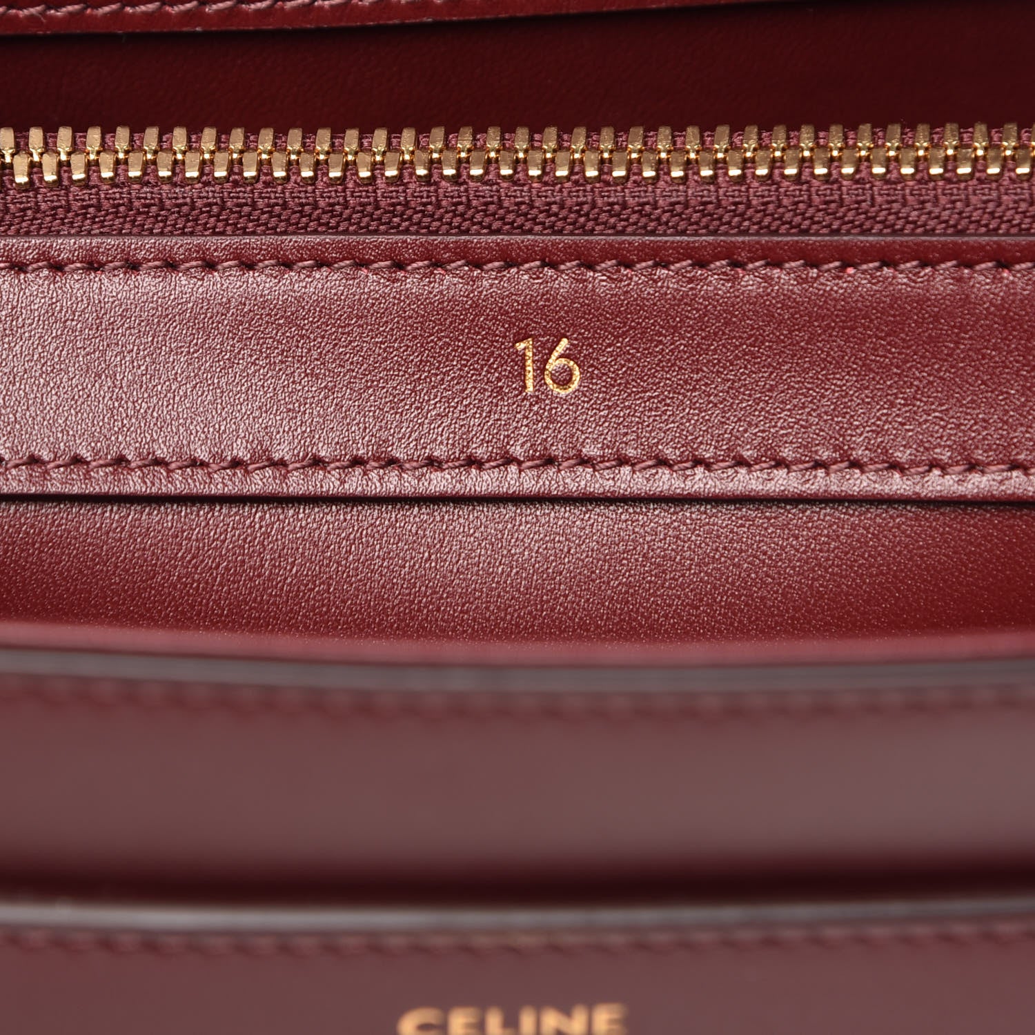 Celine Satinated Calfskin Medium 16 Top Handle Bag Light Burgundy 10 of 10