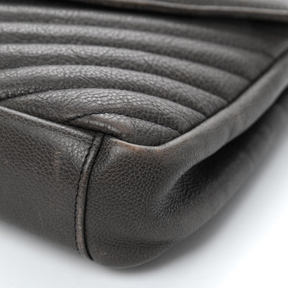 Saint Laurent Sheepskin Matelasse Chevron Monogram Medium College Bag Asphalt 6 of 11
