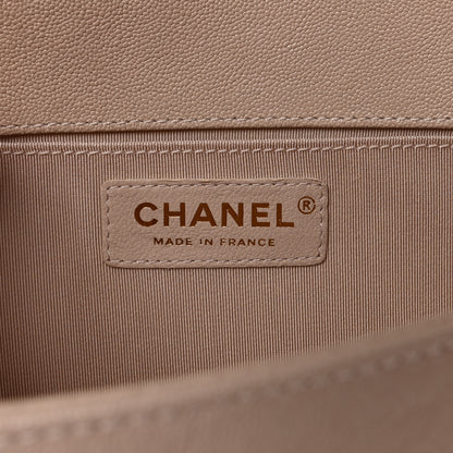 Chanel Caviar Quilted Medium Boy Flap Beige 6 of 11