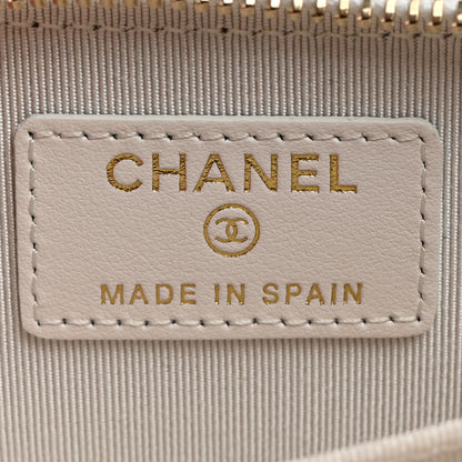 Chanel Caviar Quilted Zip Coin Purse White 6 of 8