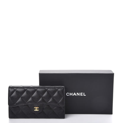 Chanel Caviar Quilted Large Flap Wallet Black 9 of 9
