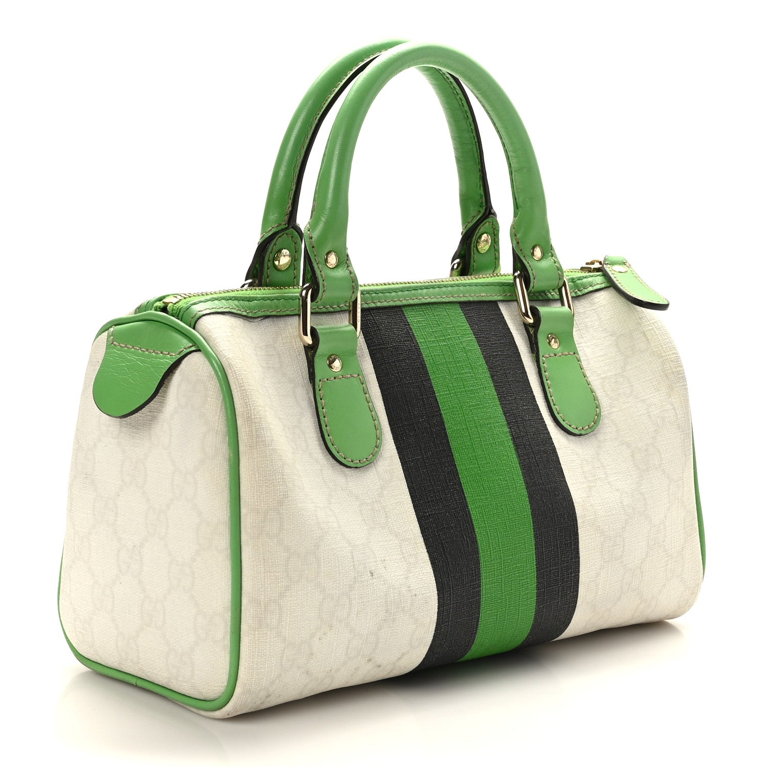 Gucci GG Plus Monogram Web Stripe Medium Joy Boston Green 3 of 9