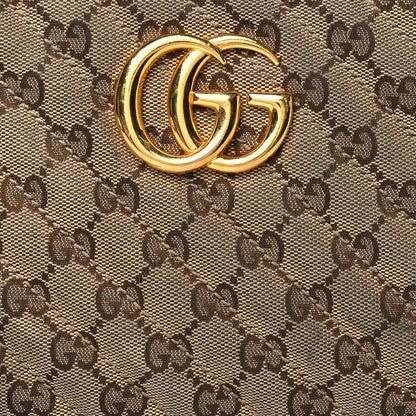 Gucci Monogram Matelasse Diagonal Small GG Marmont Chain Shoulder Bag Beige Black 9 of 13