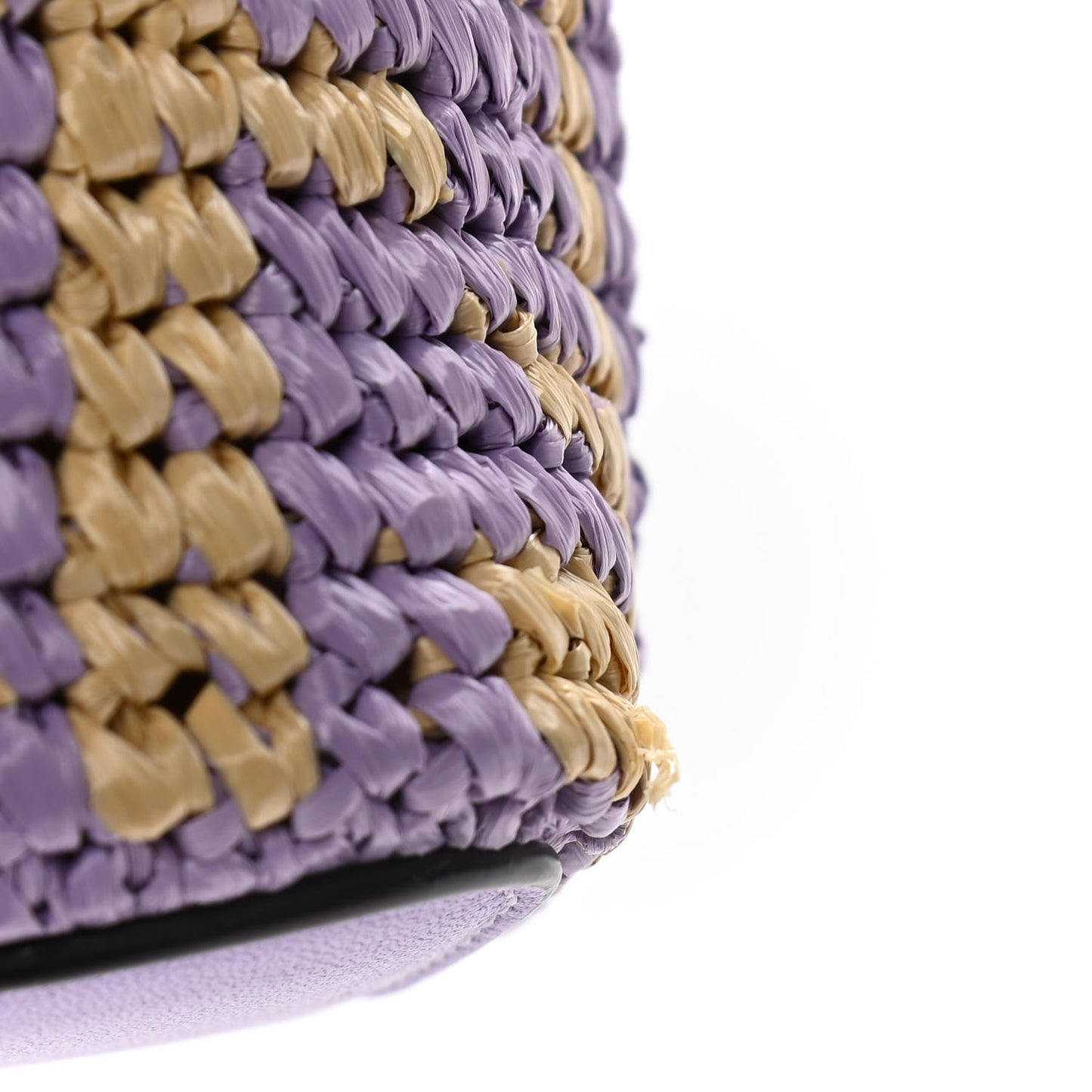 Raffia Vitello Seta F is Fendi FF Woven Mini Mon Tresor Bucket Bag Anemone Natural