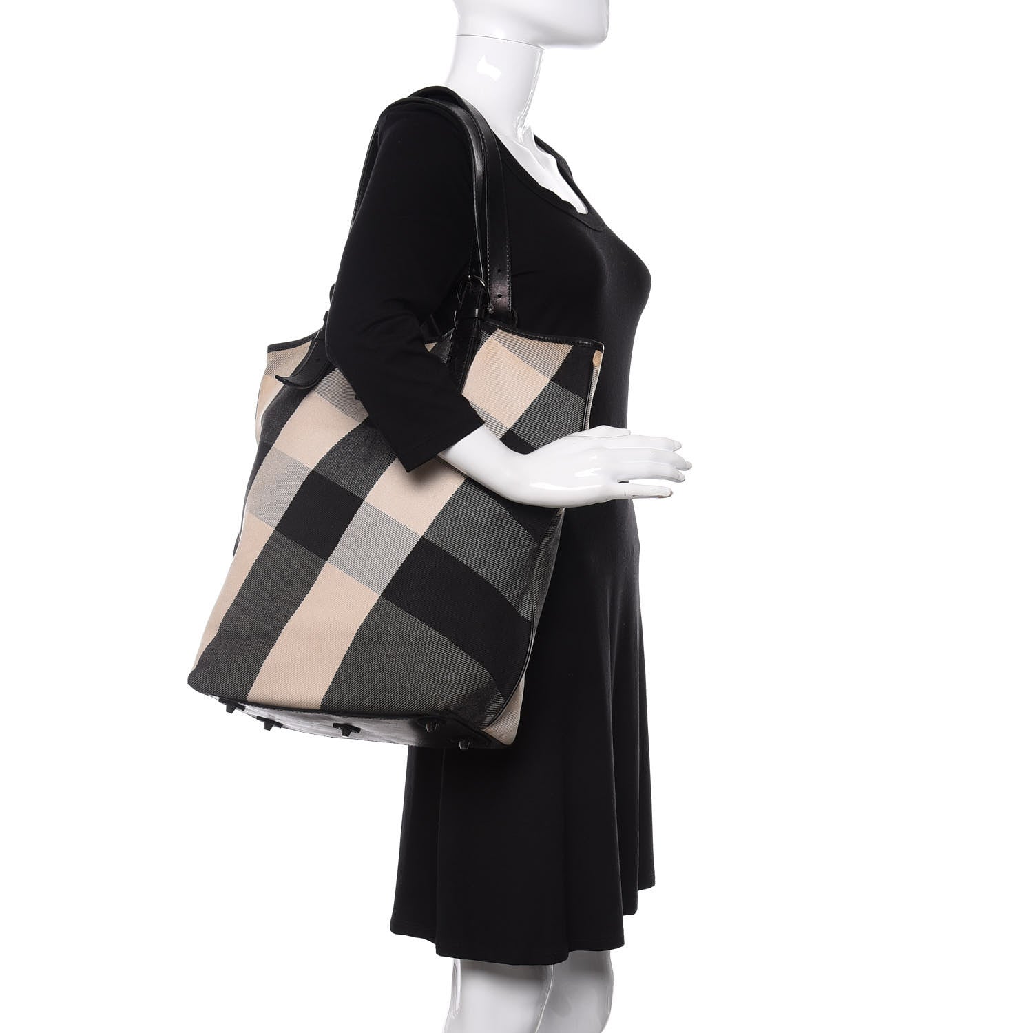 Burberry Beat Check Tote Black 2 of 9