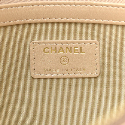 Chanel Metallic Lambskin Quilted Medium Cosmetic Case Gold 6 of 10