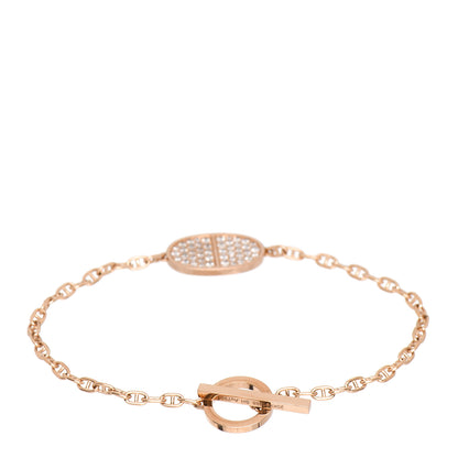 Hermes 18K Rose Gold Diamond Chaine d'Ancre Verso Bracelet SH 4 of 6