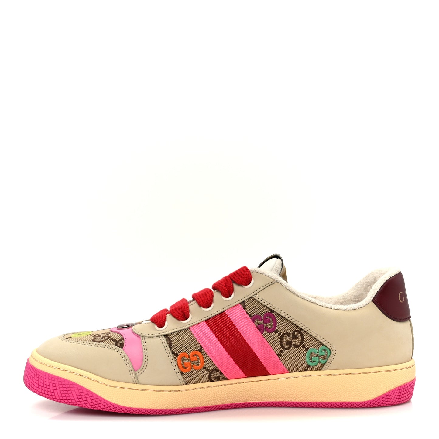 New Canvas GG Miro Soft Web Screener Sneakers 41 Pink Beige Multicolor