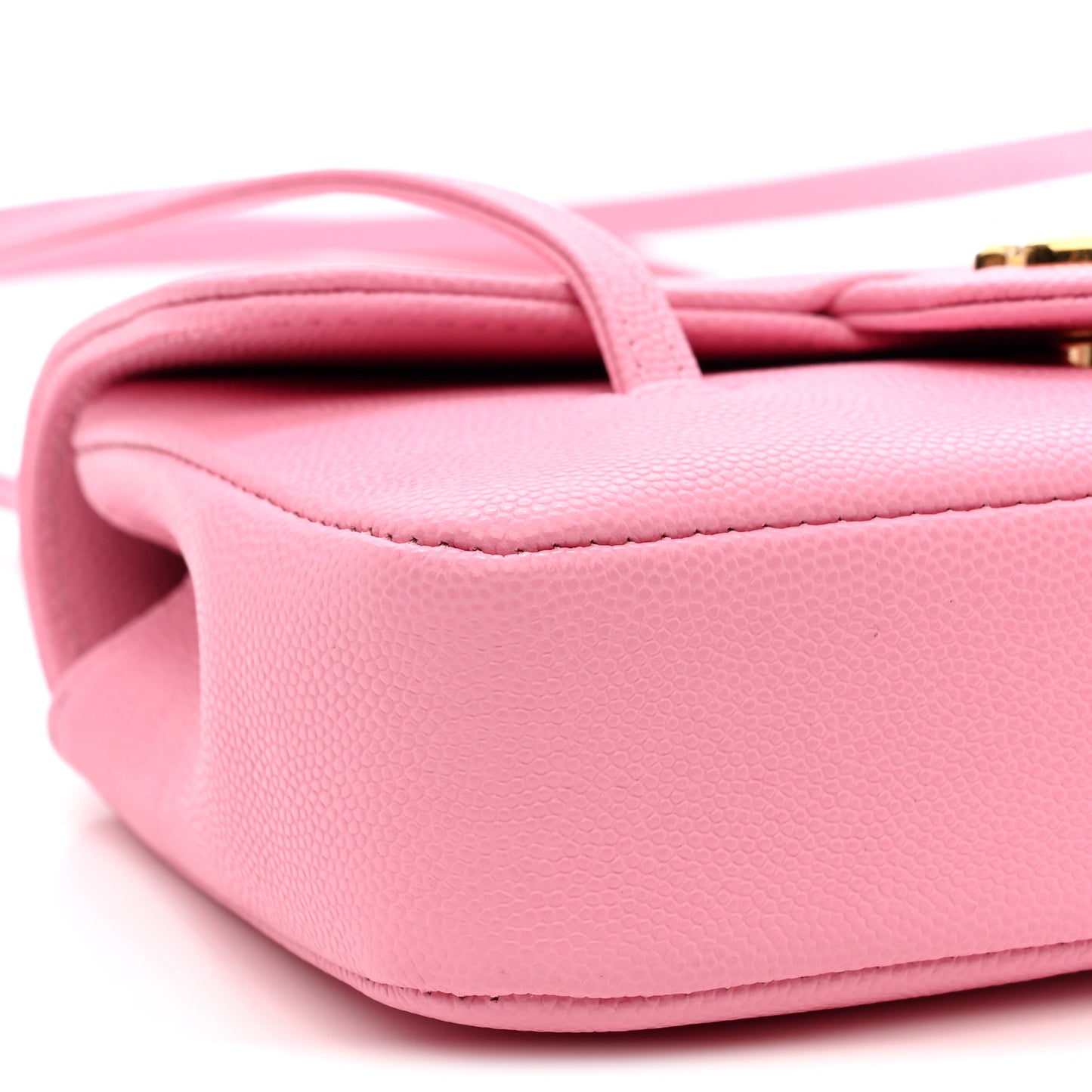 Shiny Caviar Mini Preppy Coco Shoulder Bag Pink