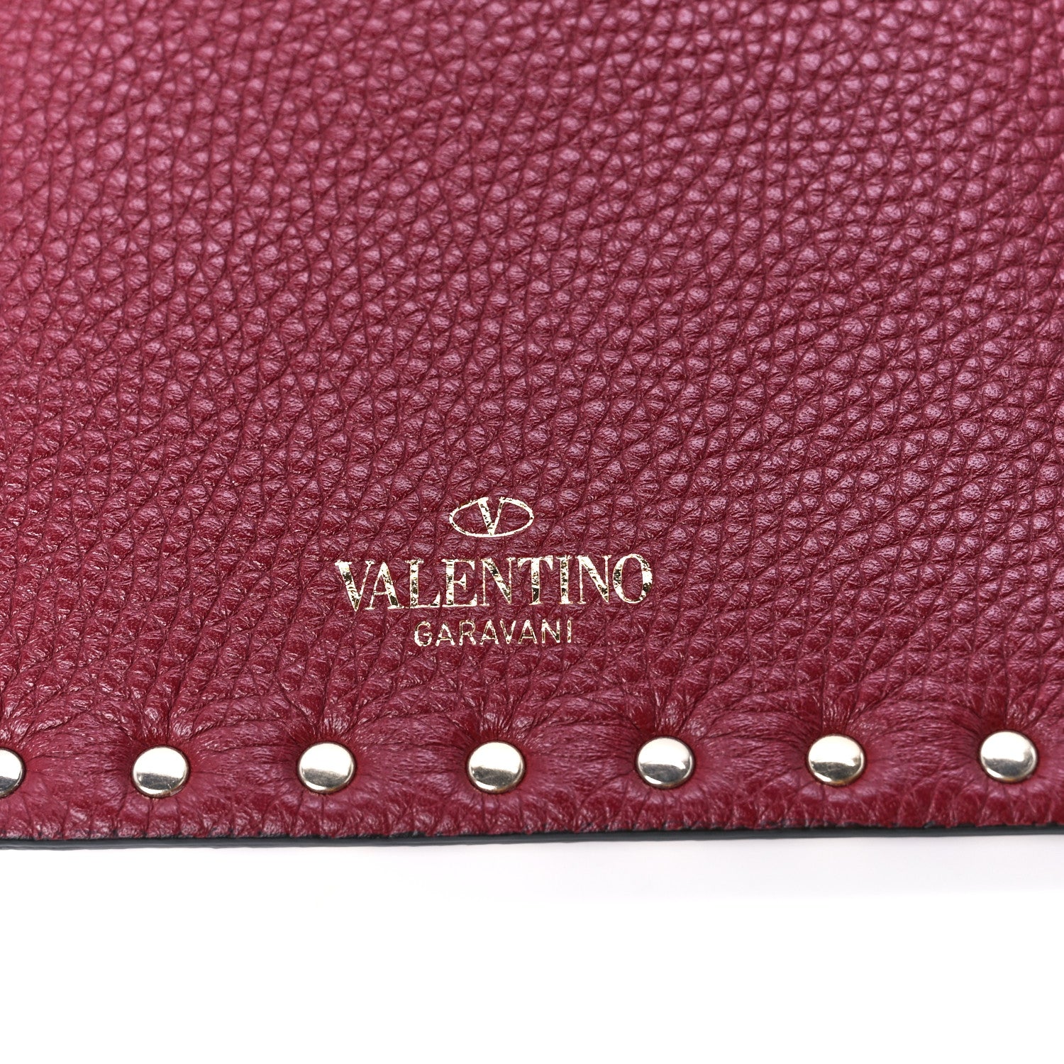 Valentino Garavani Pebbled Calfskin Large Rockstud Envelope Clutch Cerise 7 of 12