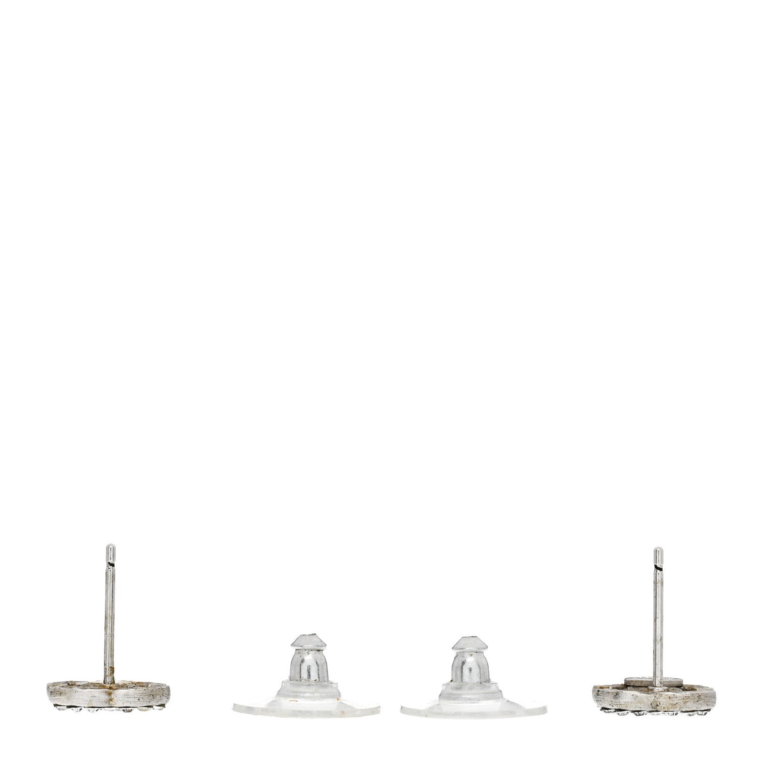 Chanel Crystal Mini Timeless CC Earrings Silver 3 of 5