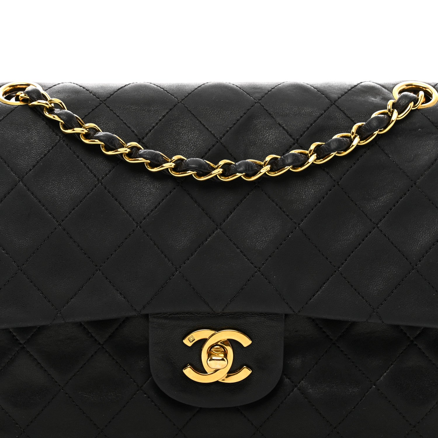 Chanel Lambskin Quilted Medium Double Flap Black 5 of 13
