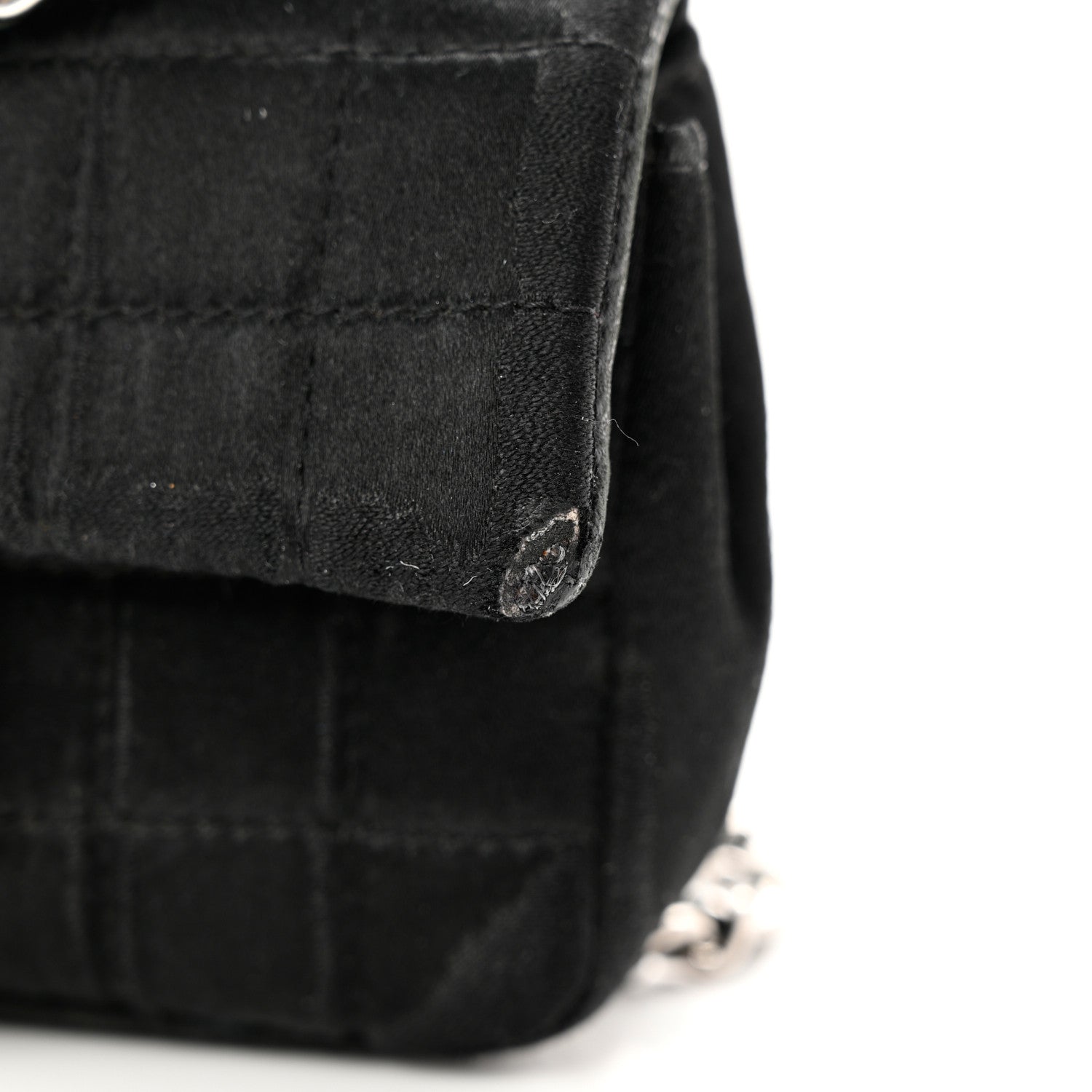 Chanel Satin Square Quilted Lipstick Charm Mini Flap Black 9 of 10