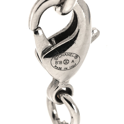 Chanel Crystal Pearl CC Bow Anchor Necklace Silver 5 of 5