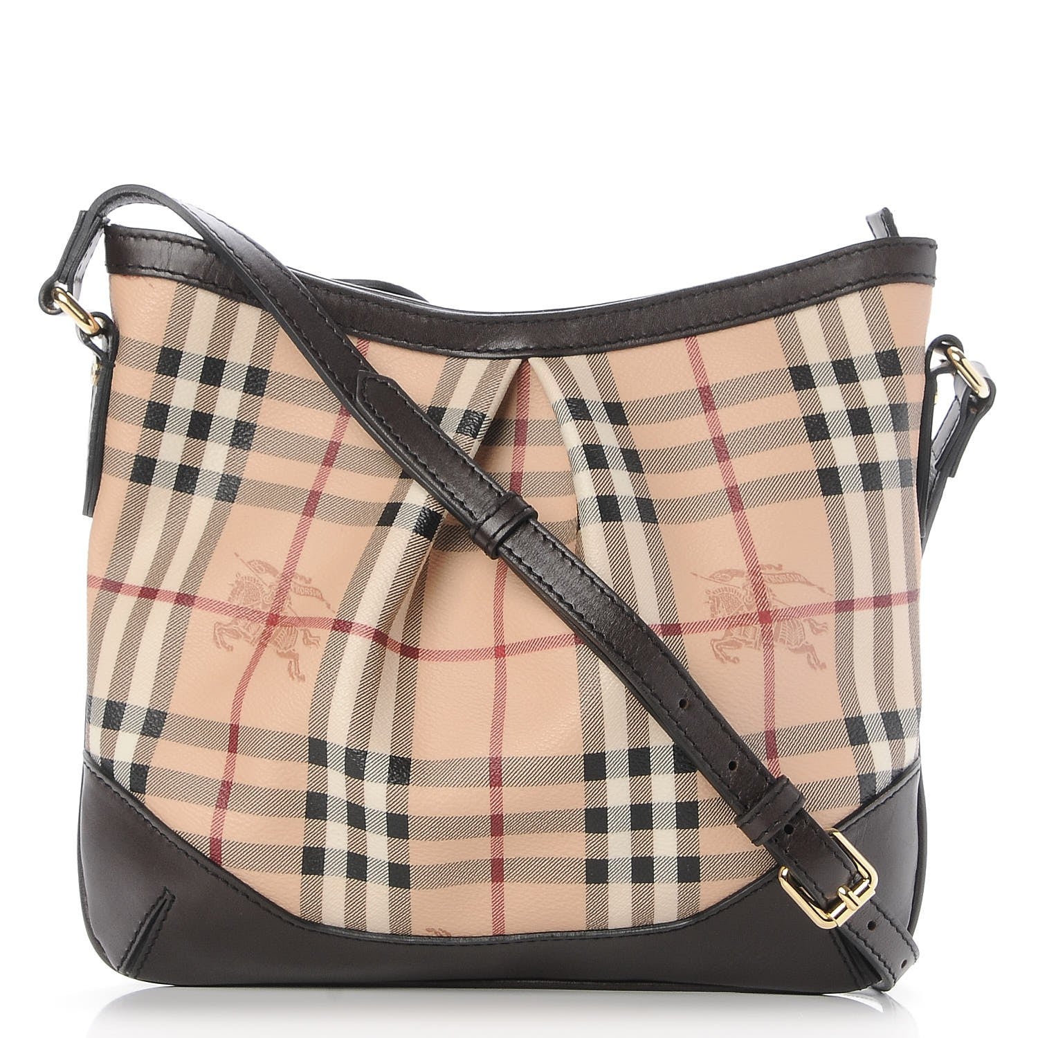 Burberry Haymarket Check Hartham Shoulder Bag Chocolate 1 of 8