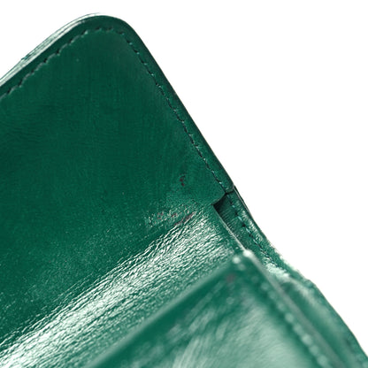 Chanel Lambskin Quilted Compact Flap Wallet Green 10 of 10