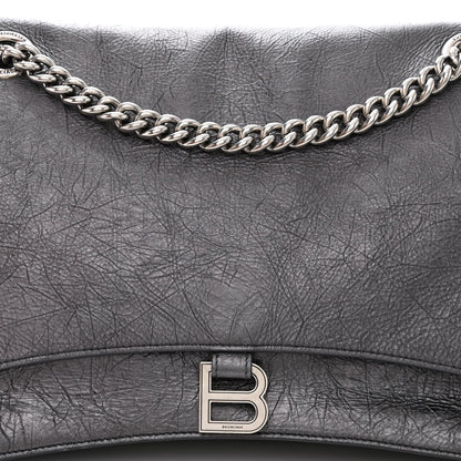 Balenciaga Metallic Crushed Calfskin Large Crush Chain Bag Steel Grey 7 of 14